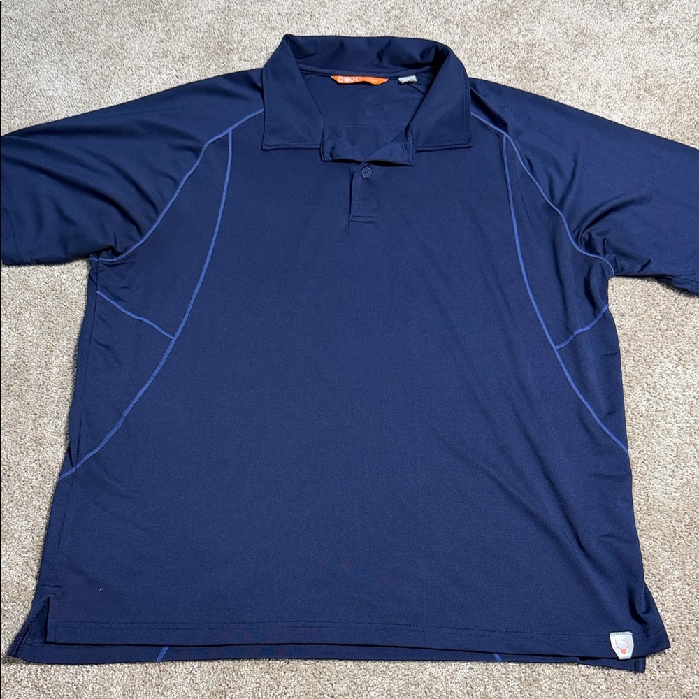Men's Navy Performance Polo with Contrast Piping